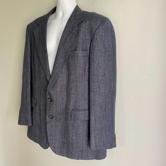 Haggar Imperial Grey 2 Button Blazer Sport Coat Jacket 44 L - Picture 4 of 9